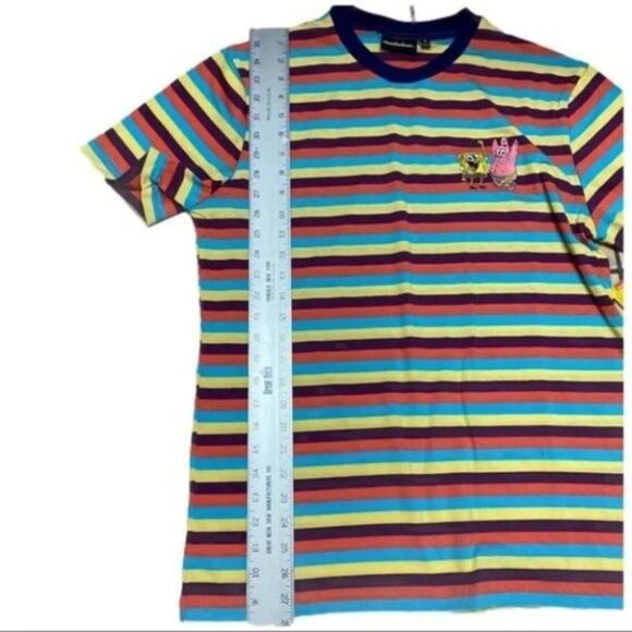 Nickelodeon T-Shirt Mens M Spongebob Patrick Stripe Colorful 90’s Retro Cartoon - Picture 5 of 14